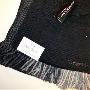 Calvin Klein hat and scarf NWT black gray